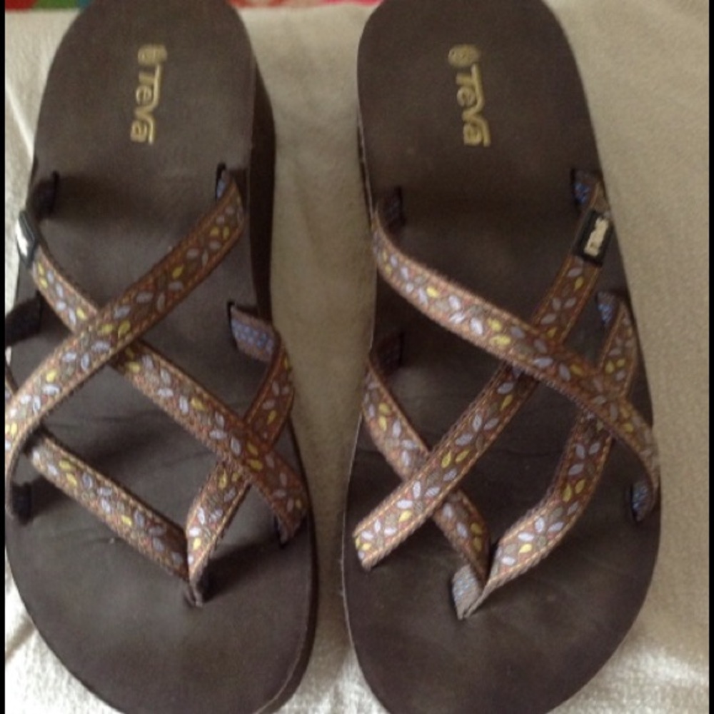 TEVA wedge flip flops
